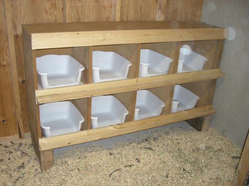 chicken nesting boxes with curtains